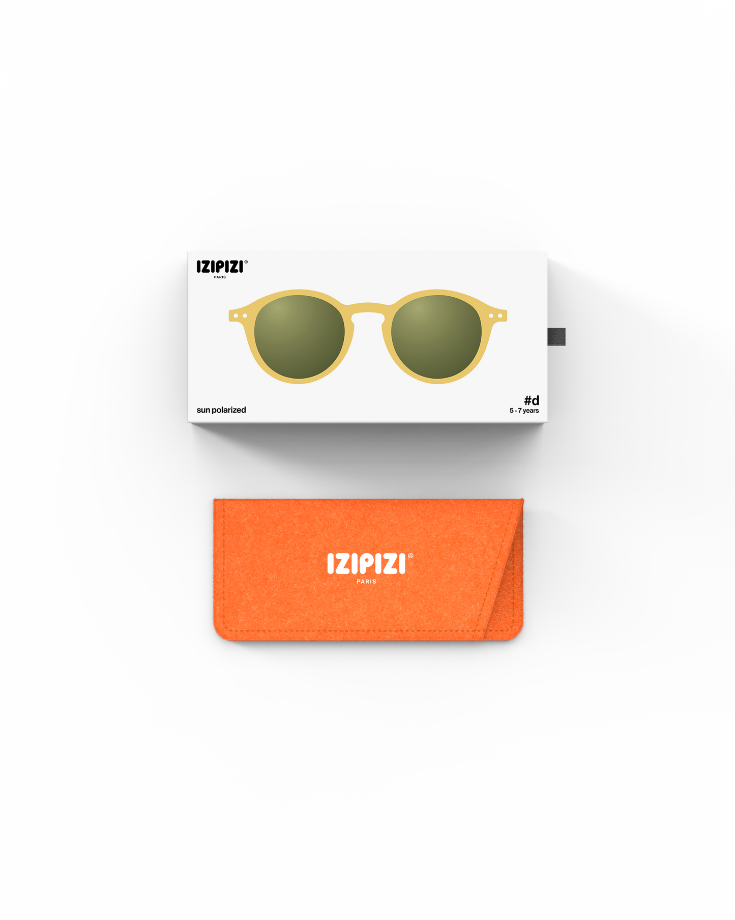 Lunettes solaires enfant Izipizi Yellow Honey forme D Kids Plus packaging