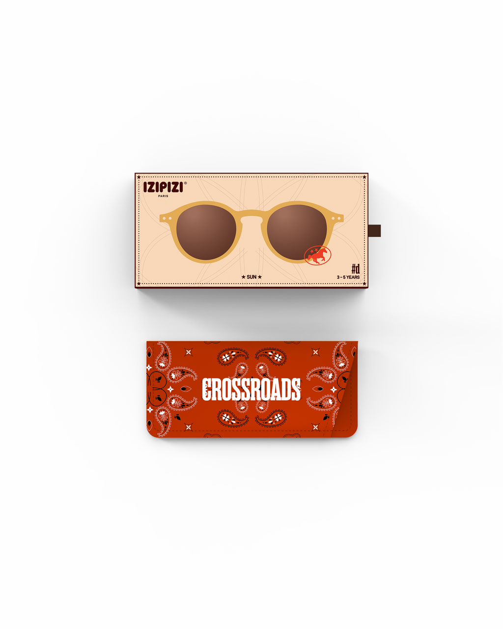 Lunettes solaires enfant Izipizi Golden Canyon forme D Kids packaging