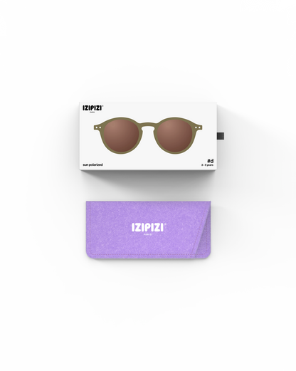 Lunettes solaires enfant Izipizi Olive forme D Kids packaging