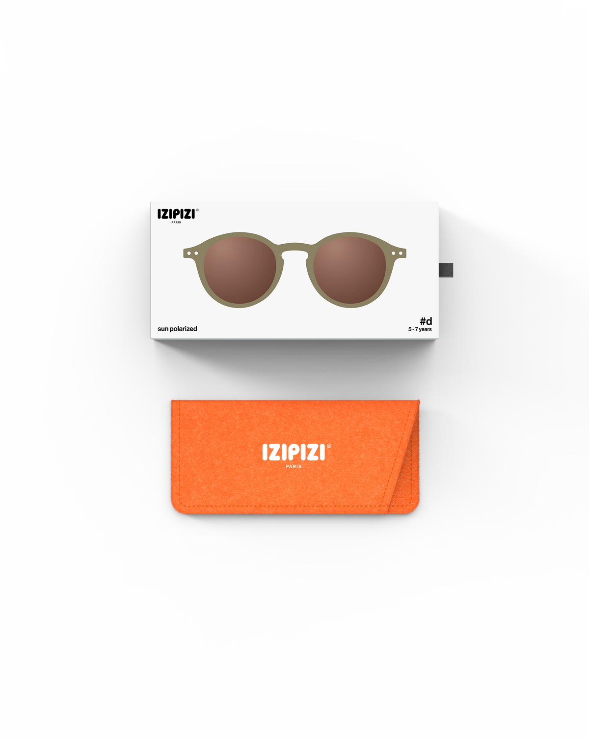 Lunettes solaires enfant Izipizi Olive forme D Kids Plus packaging