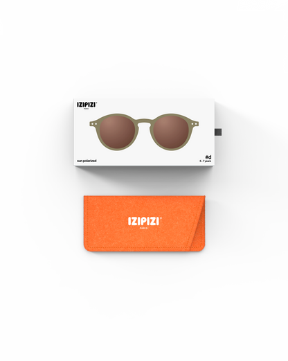Lunettes solaires enfant Izipizi Olive forme D Kids Plus packaging