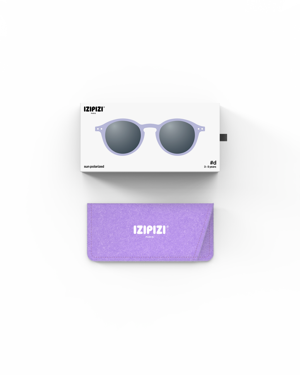 Lunettes solaires enfant Izipizi Lavender forme D Kids packaging