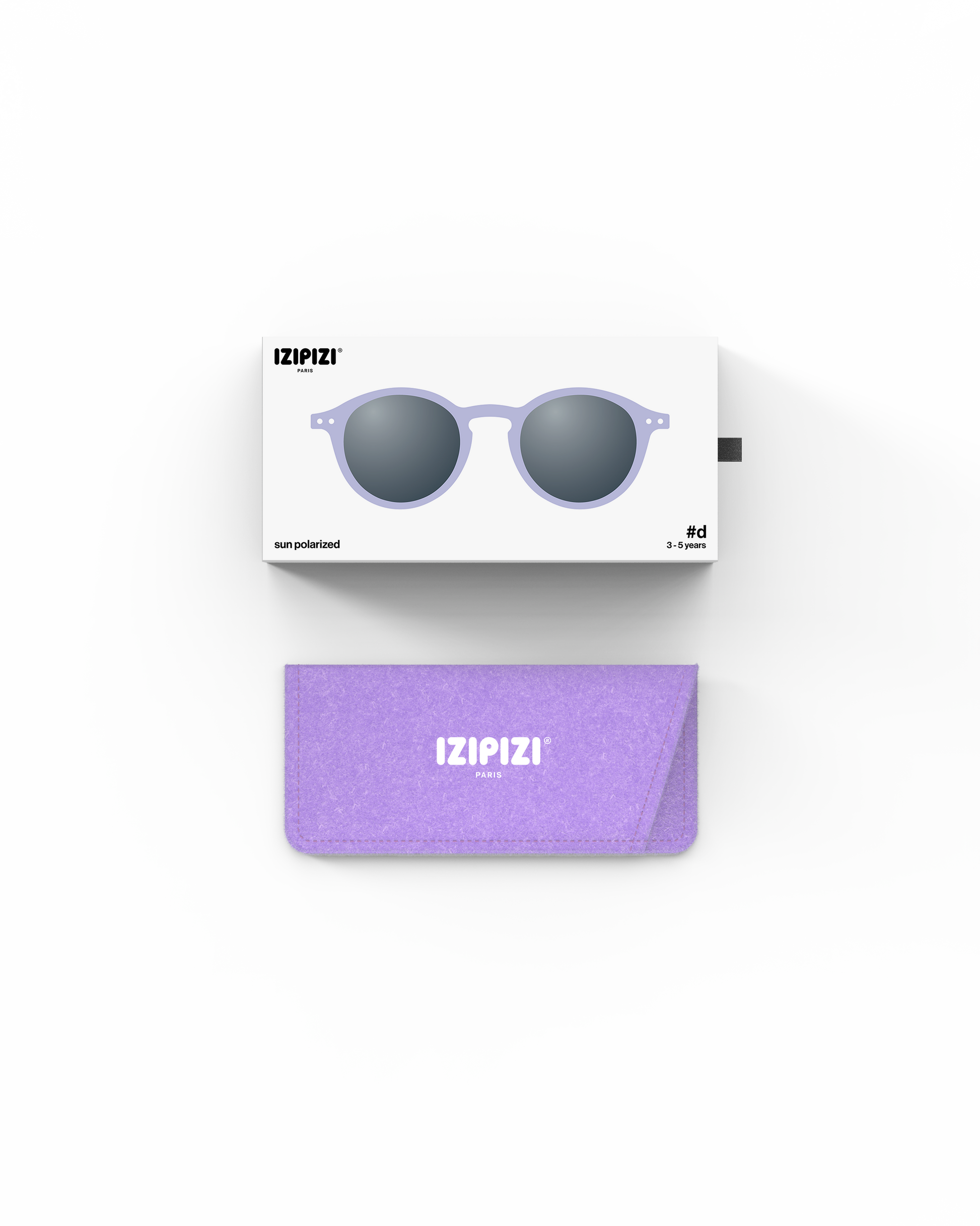 Lunettes solaires enfant Izipizi Lavender forme D Kids packaging