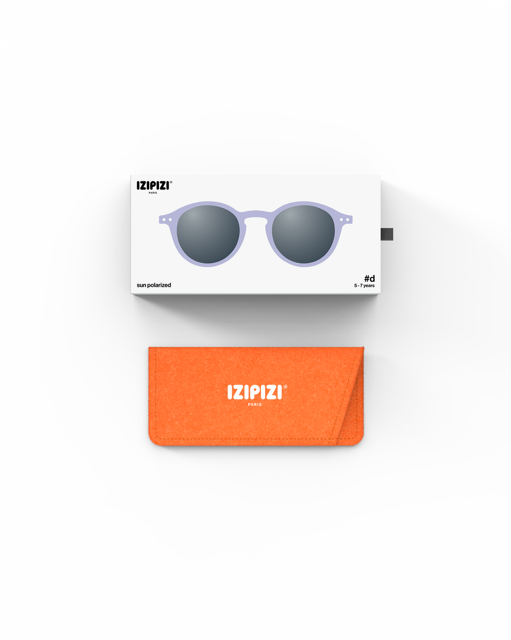 Lunettes solaires enfant Izipizi Lavender forme D Kids Plus packaging