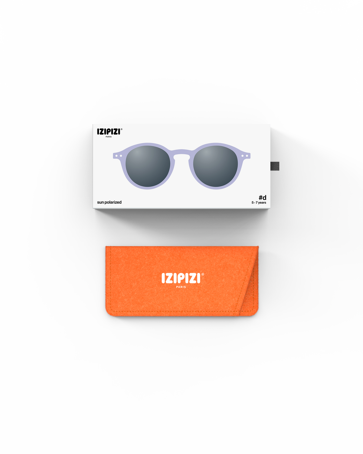 Lunettes solaires enfant Izipizi Lavender forme D Kids Plus packaging
