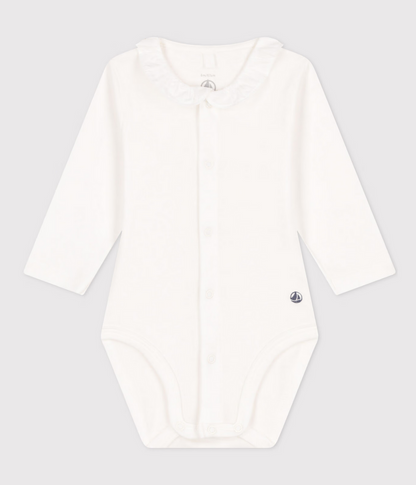 Body manches longues à collerette en coton bébé
