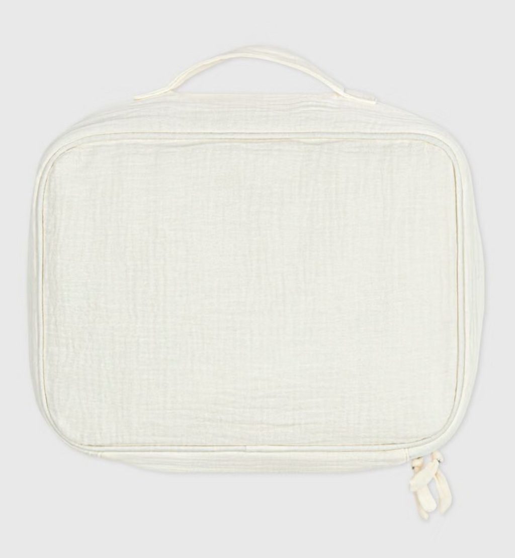Embroidered cotton gauze birth gift box
