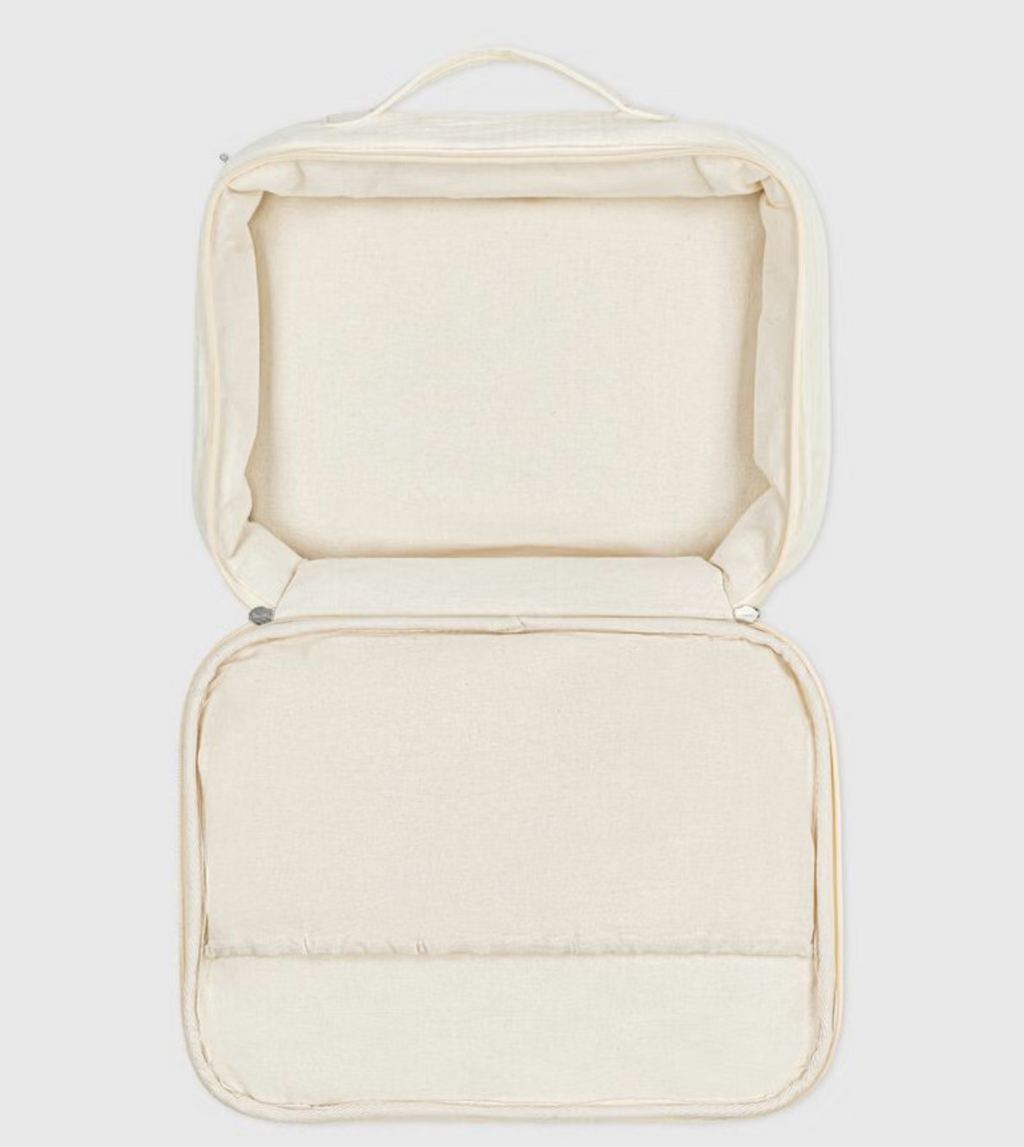 Embroidered cotton gauze birth gift box