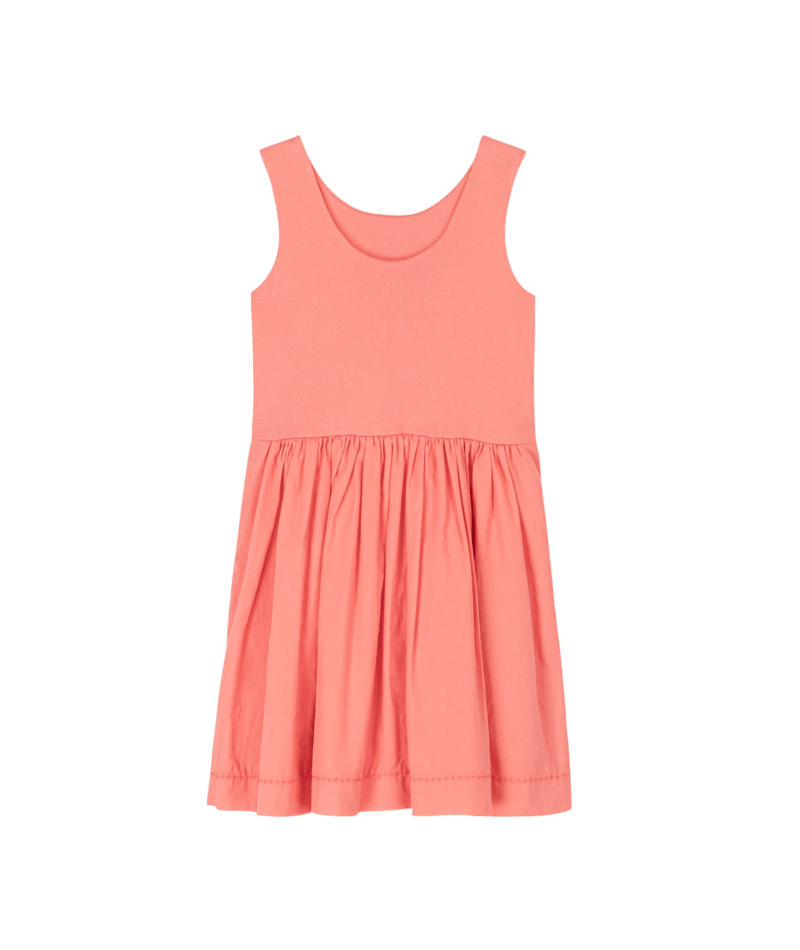 Plain cotton sleeveless dress for children